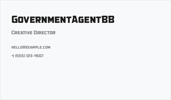 GovernmentAgentBB Business Card