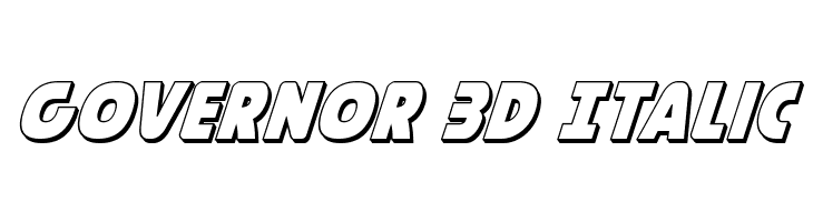 Governor 3D Italic  Free Fonts Download