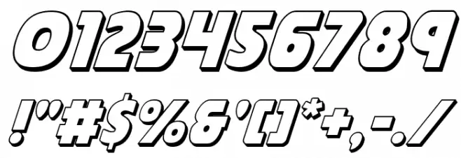 Governor 3D Italic Font OTHER CHARS