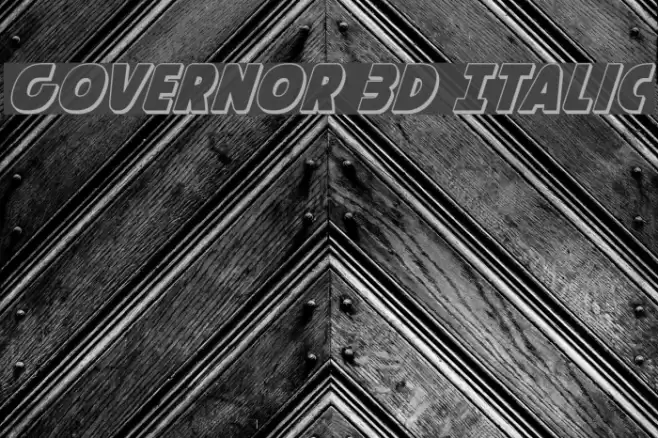 Governor 3D Italic Font examples