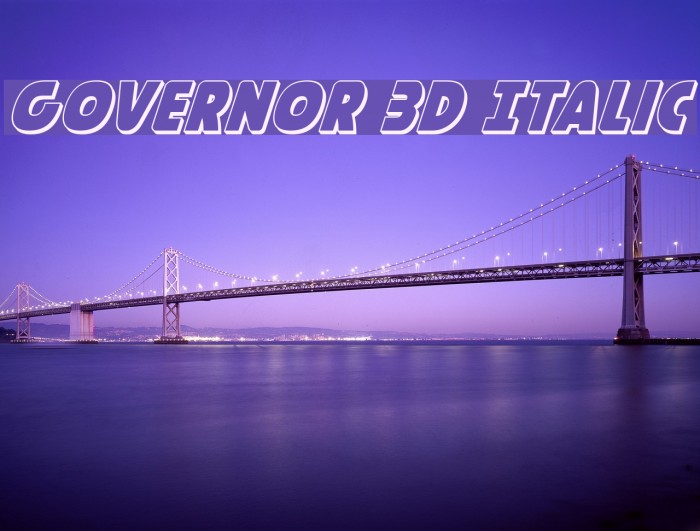 Governor 3D Italic Font examples