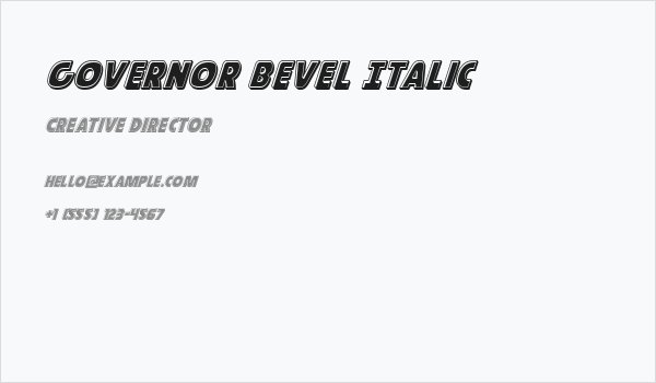 Governor Bevel Italic Business Card