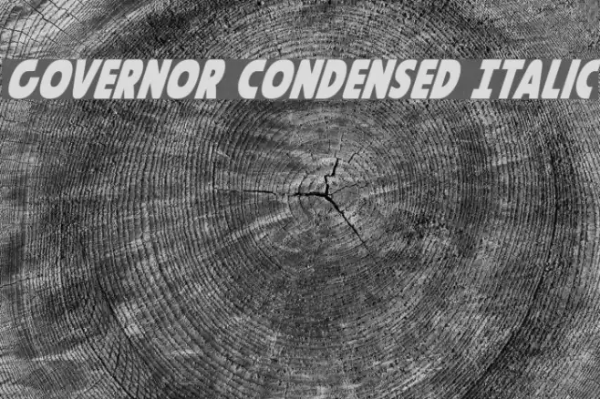 Governor Condensed Italic Font examples