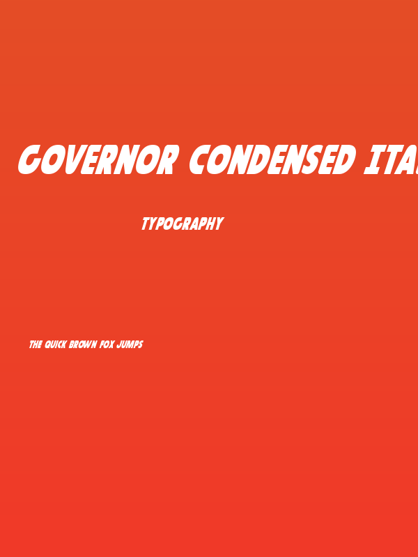 Governor Condensed Italic Poster