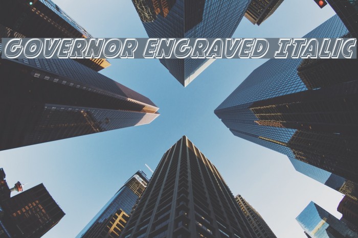 Governor Engraved Italic Font examples