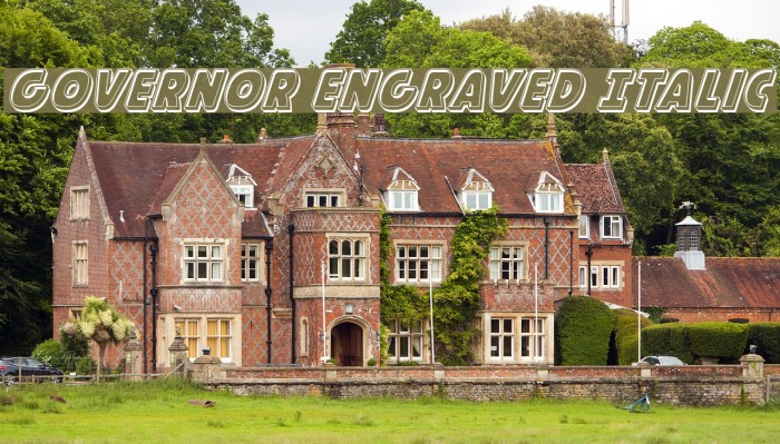 Governor Engraved Italic Font examples