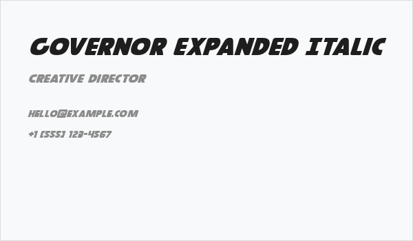 Governor Expanded Italic Business Card