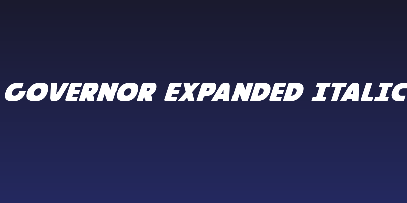 Governor Expanded Italic Social Header