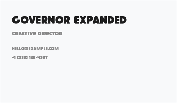 Governor Expanded Business Card
