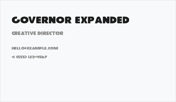 Governor Expanded Business Card