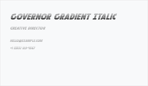 Governor Gradient Italic Business Card