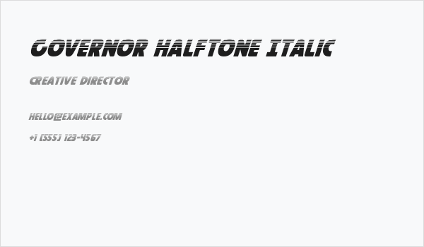 Governor Halftone Italic Business Card
