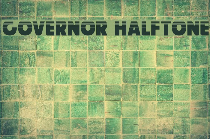 Governor Halftone Font examples