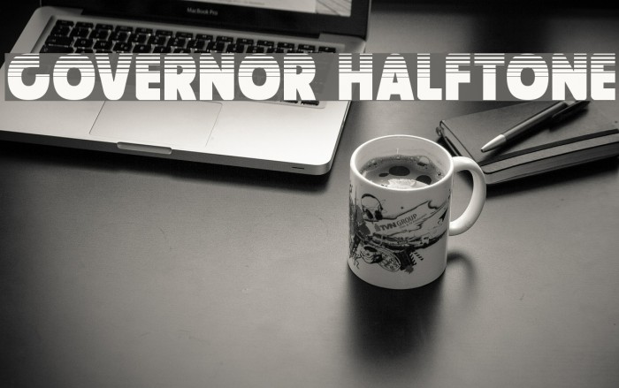 Governor Halftone Font examples