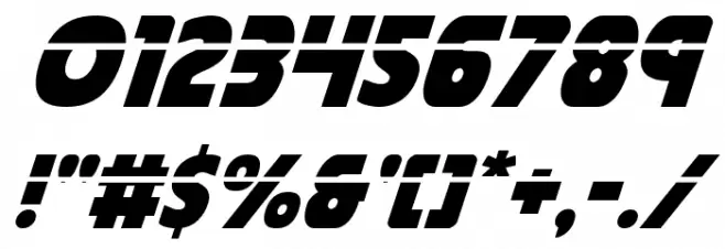 Governor Laser Italic Font OTHER CHARS