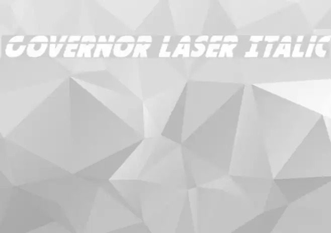 Governor Laser Italic Font examples