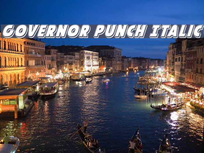 Governor Punch Italic Font examples