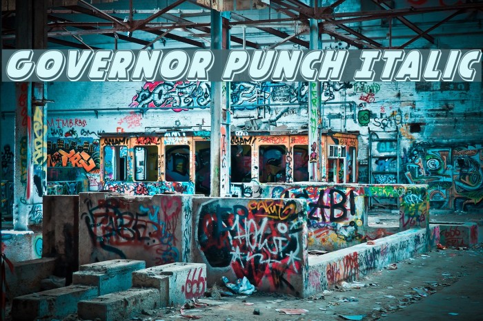 Governor Punch Italic Font examples