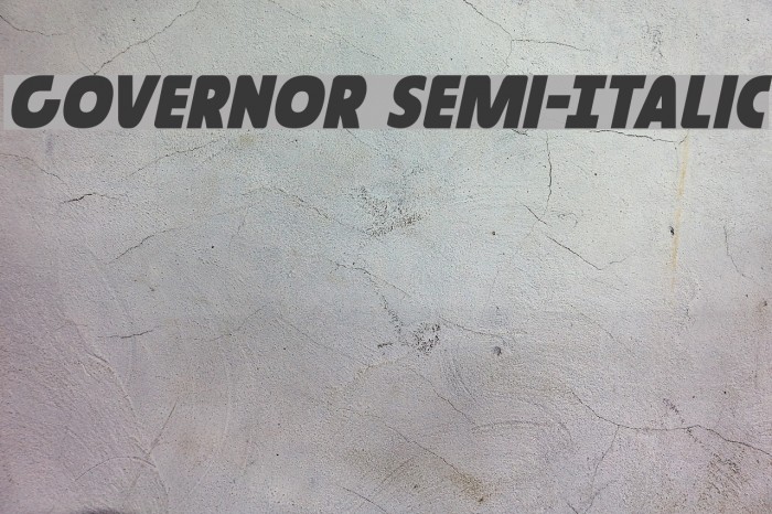 Governor Semi-Italic Font examples