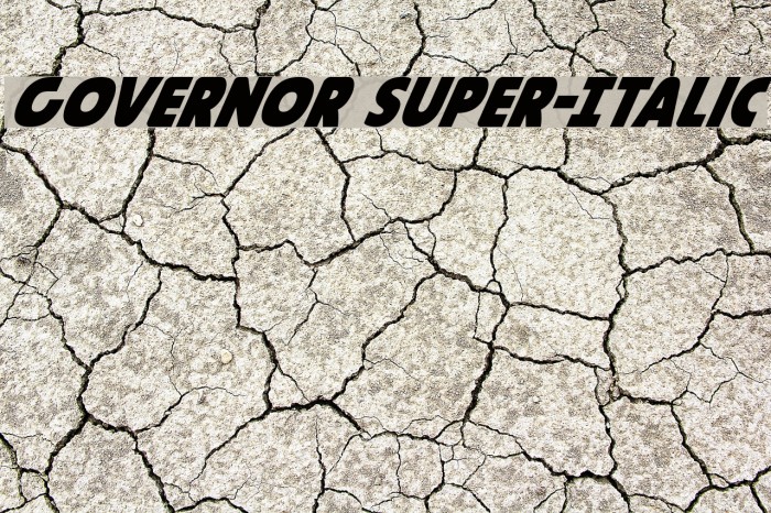 Governor Super-Italic Font examples