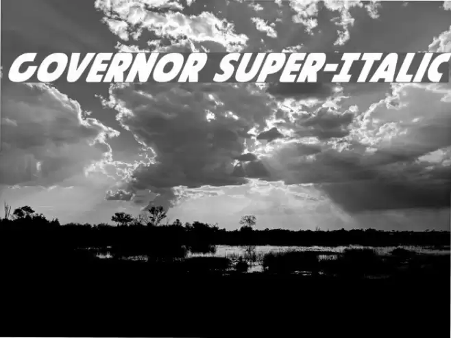 Governor Super-Italic Font examples