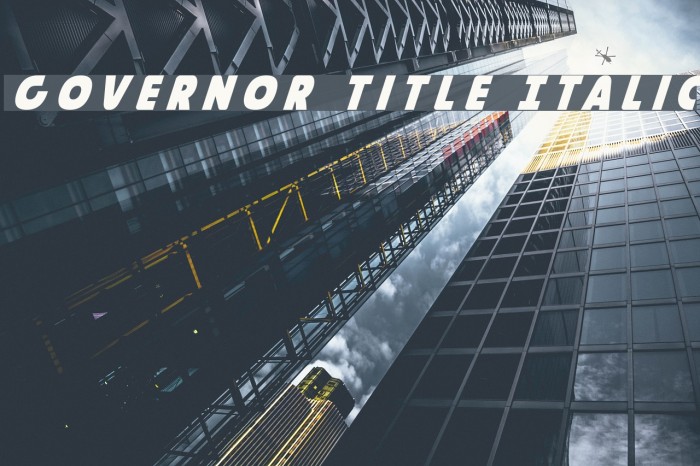 Governor Title Italic Font examples