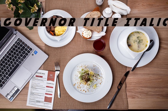 Governor Title Italic Font examples
