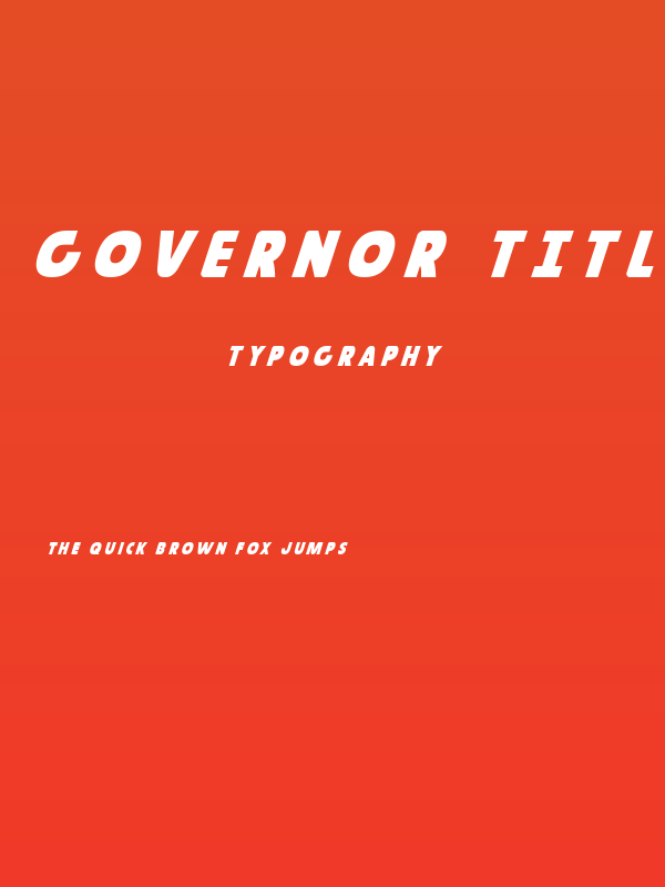 Governor Title Italic Poster