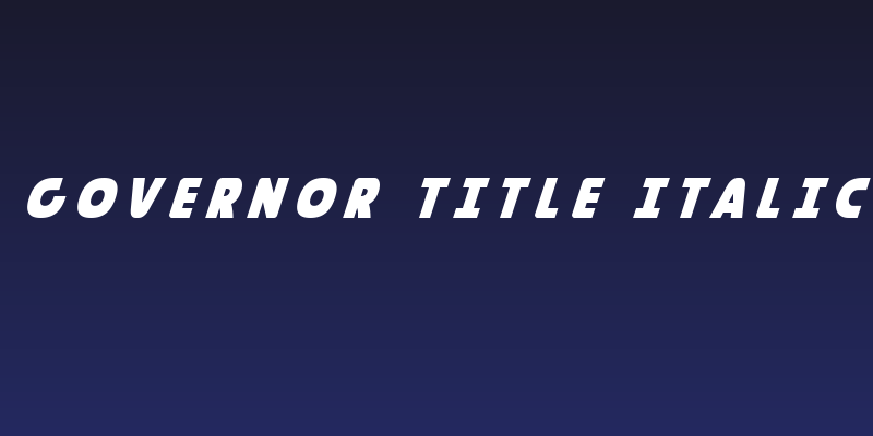 Governor Title Italic Social Header