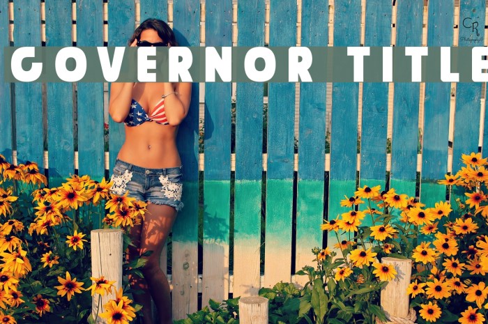 Governor Title Font examples