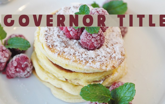 Governor Title Font examples