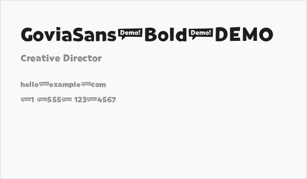 GoviaSans-Bold-DEMO Business Card