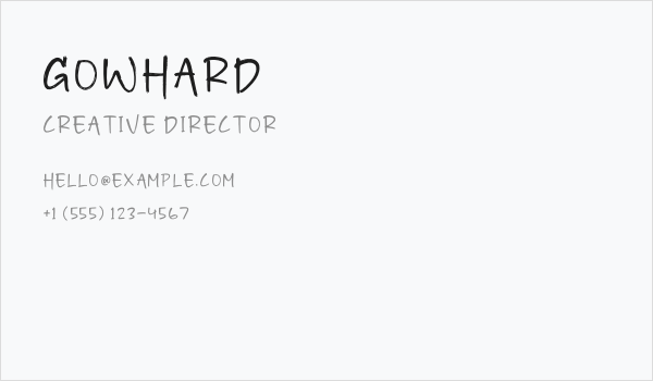 Gowhard Business Card