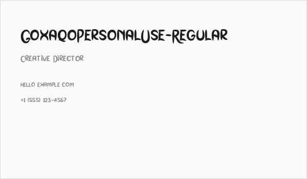 GoxaqoPersonalUse-Regular Business Card