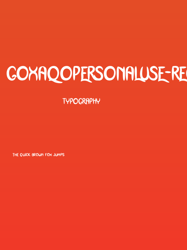 GoxaqoPersonalUse-Regular Poster