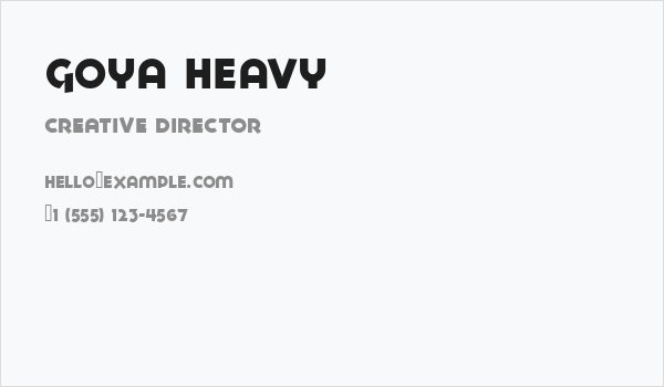 Goya Heavy Business Card