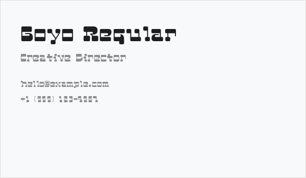 Goyo Regular Business Card