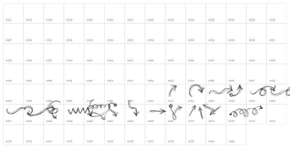 go around the books - arrows Character Map
