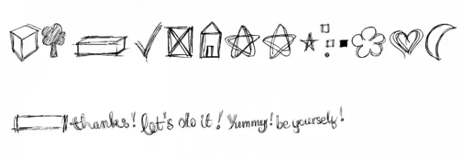 go around the books - symbols Schriftart Groß