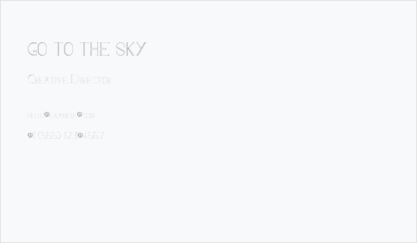go to the sky Business Card
