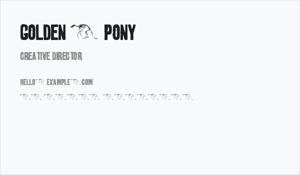 golden 0 pony Business Card