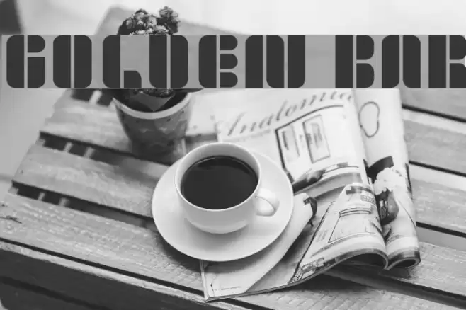 golden bar Font examples