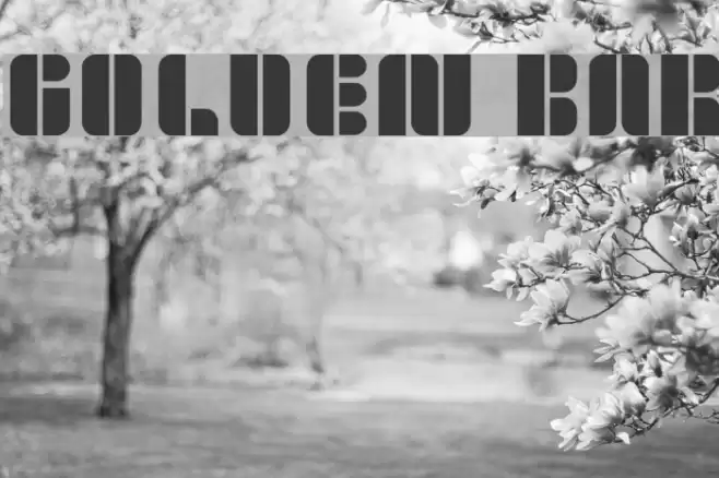 golden bar Font examples