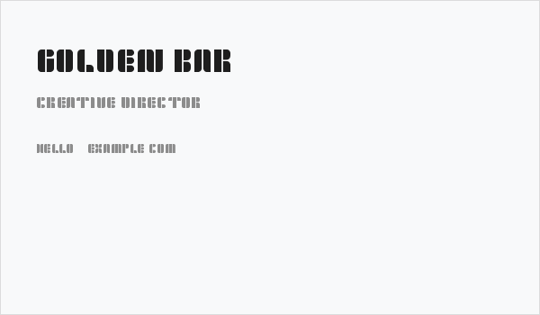 golden bar Business Card