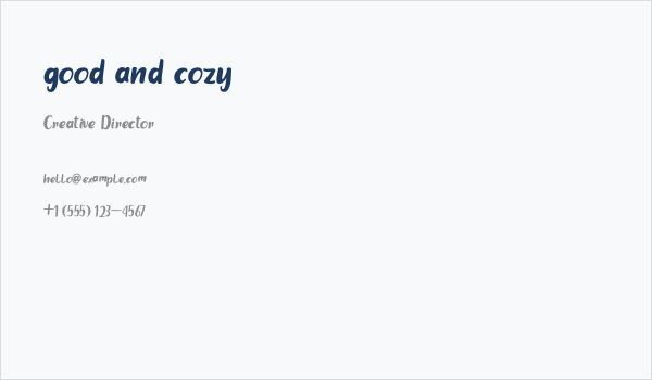 good and cozy Business Card