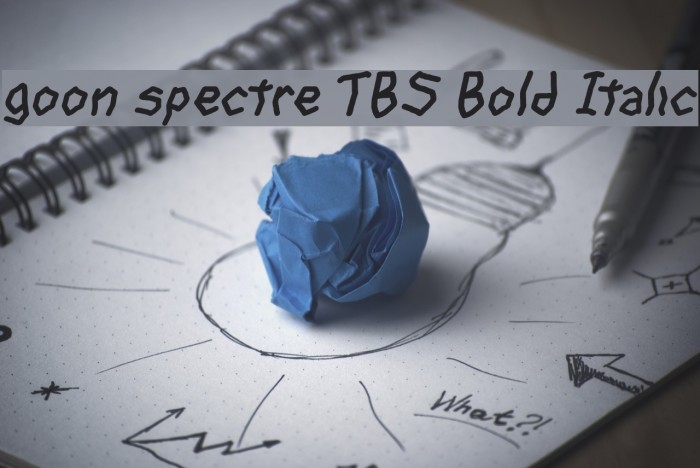 goon spectre TBS Bold Italic Font examples