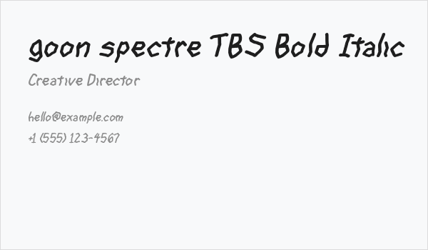 goon spectre TBS Bold Italic Business Card