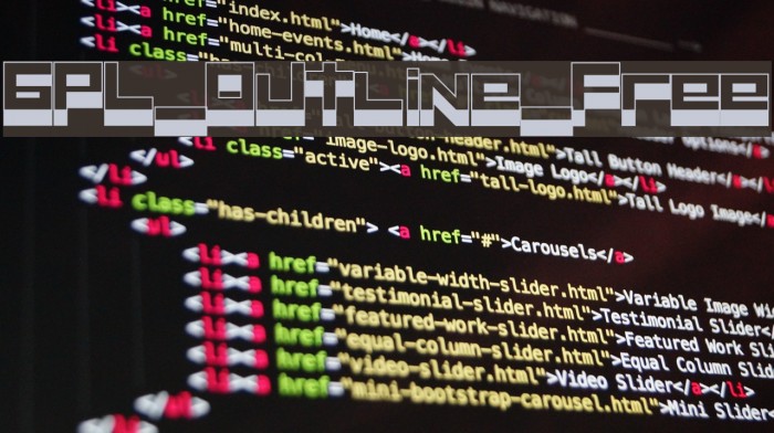GPL_Outline_Free Font examples