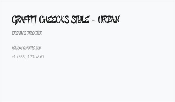 GRAFFITI CHEECKS STYLE - URBAN Business Card