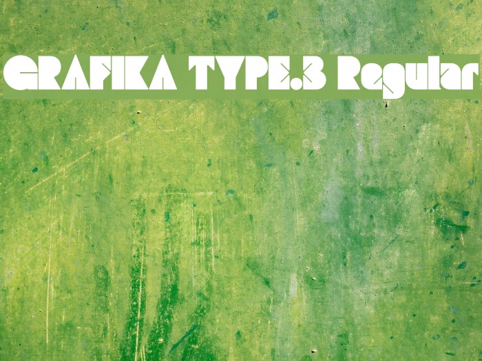 GRAFIKA TYPE.3 Regular Font examples